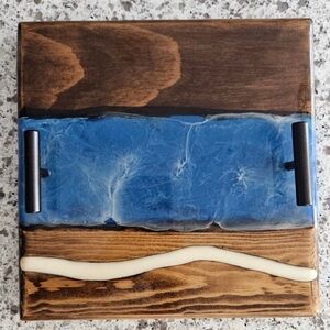 Handmade Ocean Design Charcuterie/Cutting Board w/ Handles for